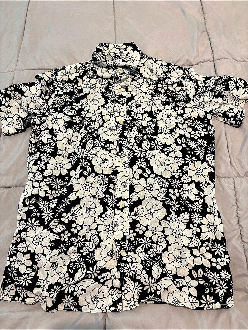Gap Kids boys  Floral Button Down Black & White Girls XXL (14-16)